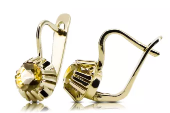  Žlutý peridot 14k žluté zlato Vintage vec027y
